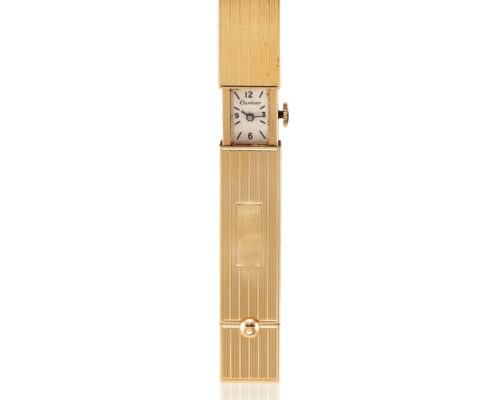 Cartier Compact, Lipstick And Watch, 14k Gold