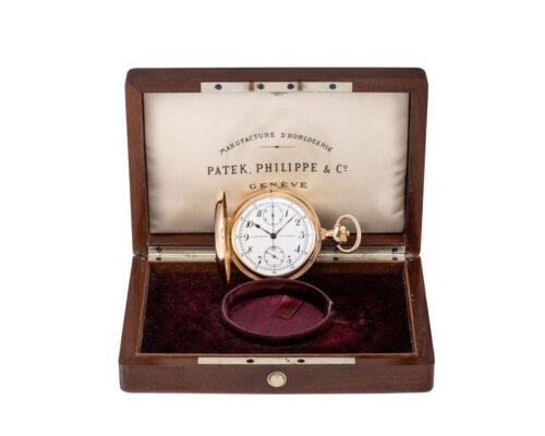 Patek Philippe Hunter Case 18k Pink Gold Chronograph Pocket Watch