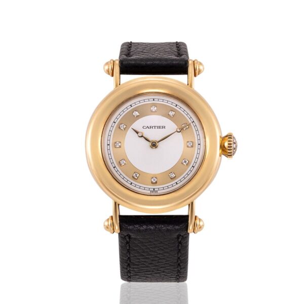 卡地亞 Diabolo中型黃金鑲鑽腕錶